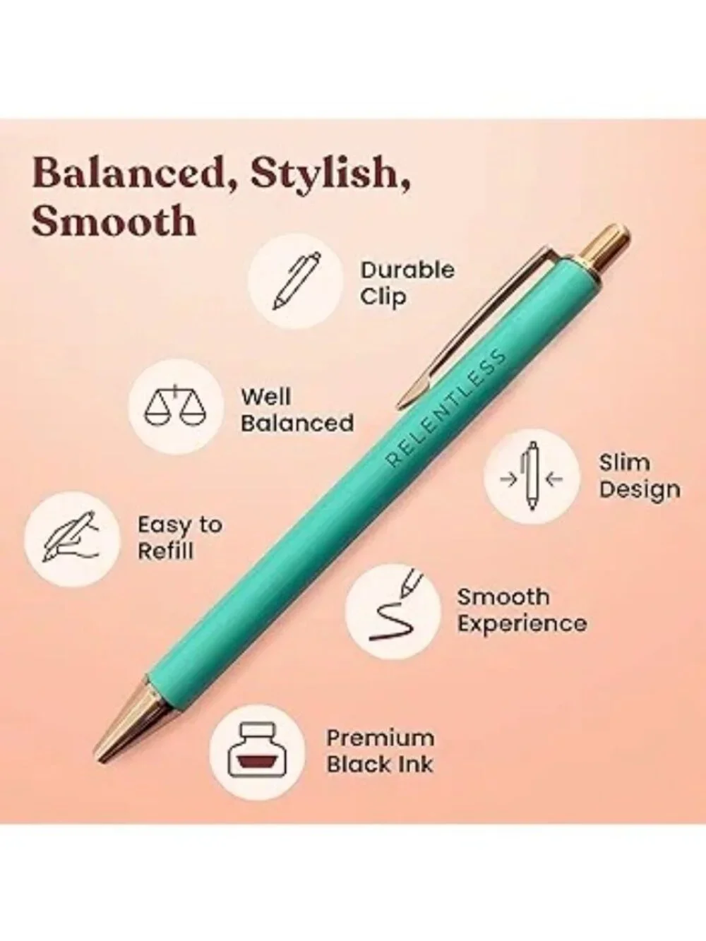 Mesmos Inspire Pen Set Metal Pastel Ballpoint Black Ink Pink Gift New In Box Mom